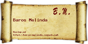 Baros Melinda névjegykártya