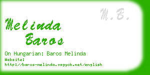 melinda baros business card